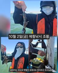 [피닉스피싱호] 10월 2일(금) 체험낚시 조황 - 꿀렁이는 파도와 뱃멀미 속에서도 웃어주신 조사님들, 선장이 참 미안하고 고맙습니다
