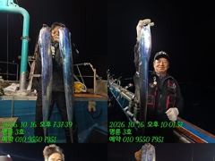 (14석통영명륜3호)와우~대갈치들 완전대박 쿨러만땅 고생하셨습니다 오늘도 달립니다(오늘한분예약가능 010.9550.7951)